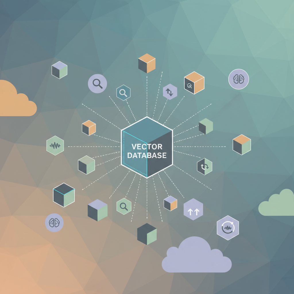 Diagram of a sharded vector database cluster handling billions of embeddings.